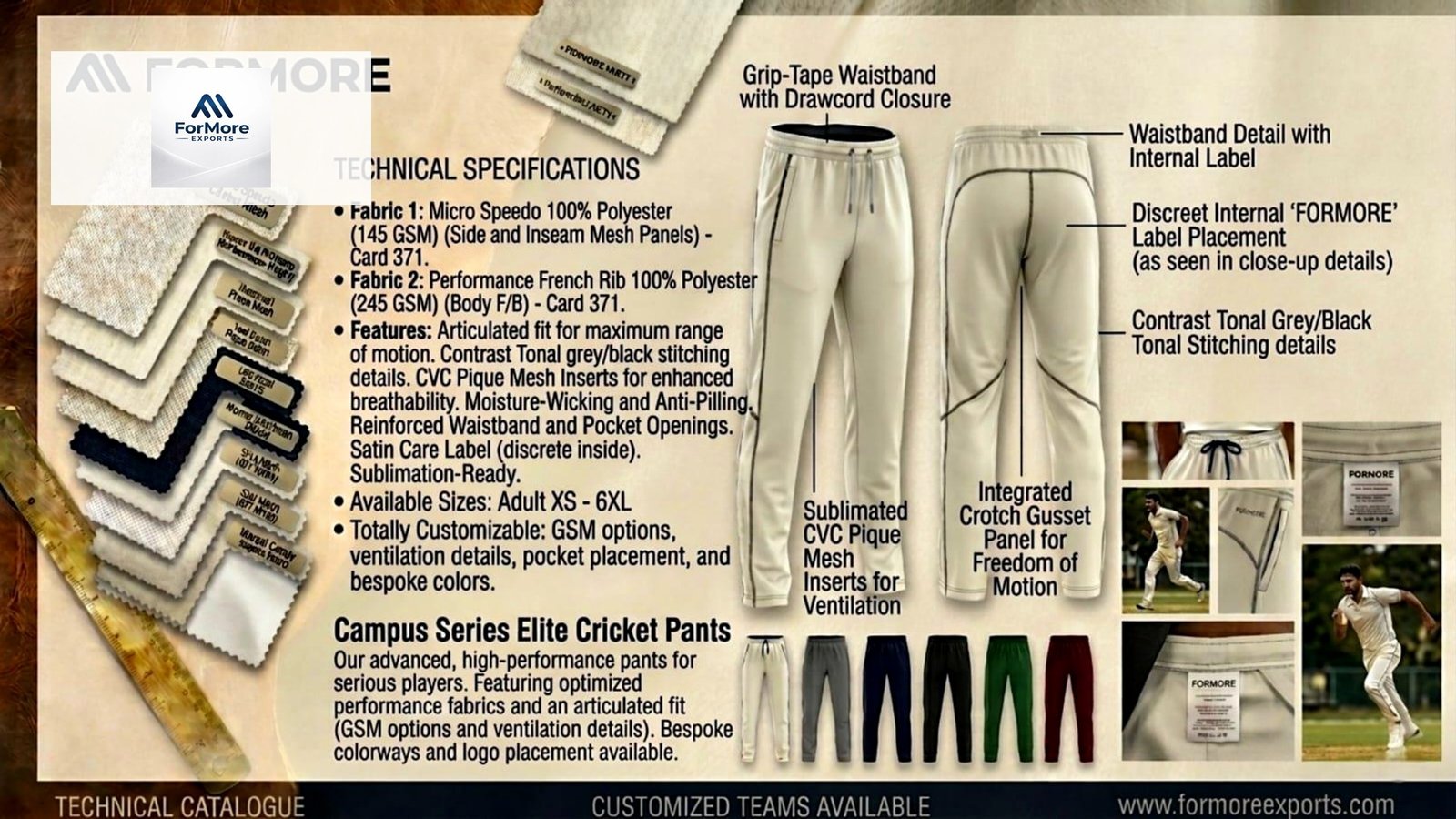 Campus Series Elite Cricket Pants catalogue page