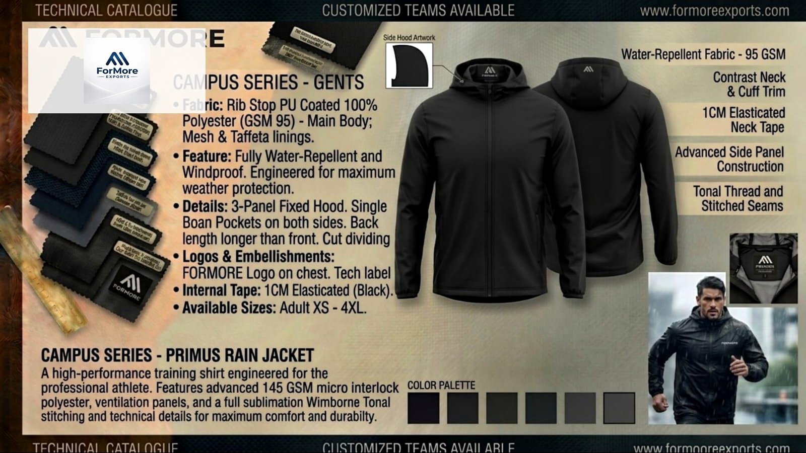 Campus Series Primus Rain Jacket catalogue page