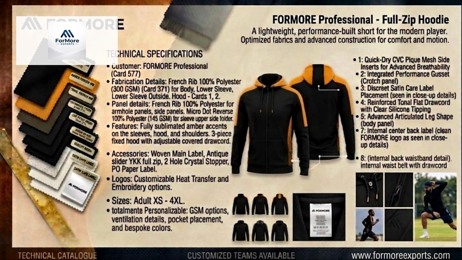 FORMORE Professional Full-Zip Hoodie catalogue page