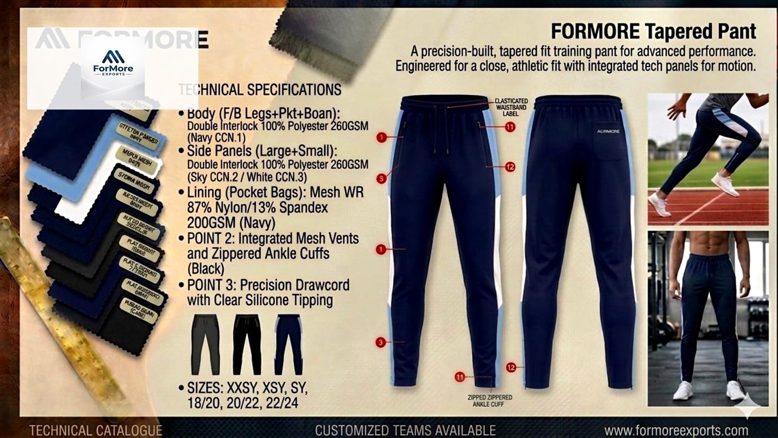 FORMORE Tapered Pant catalogue page