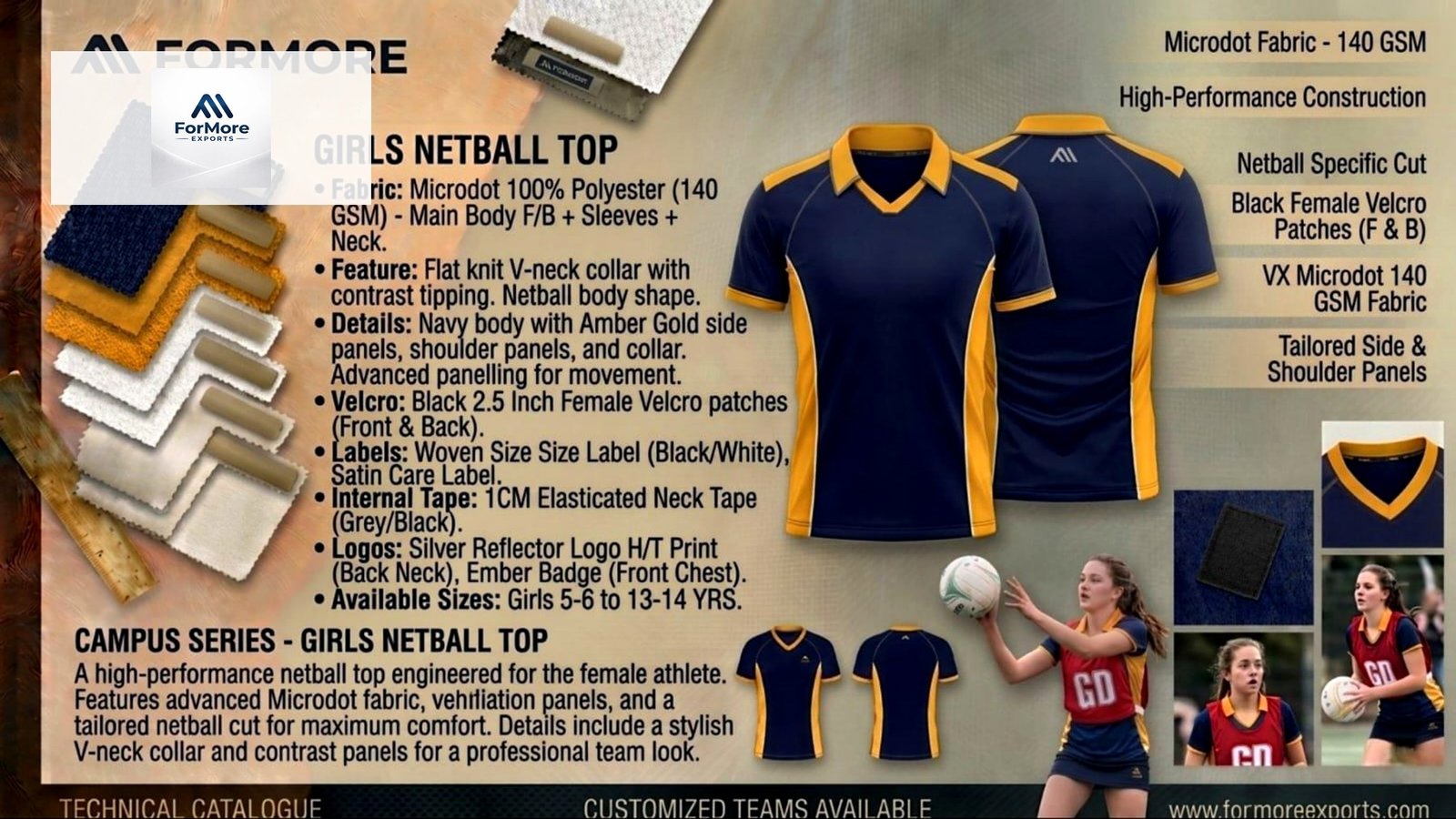 Girls Netball Top catalogue page