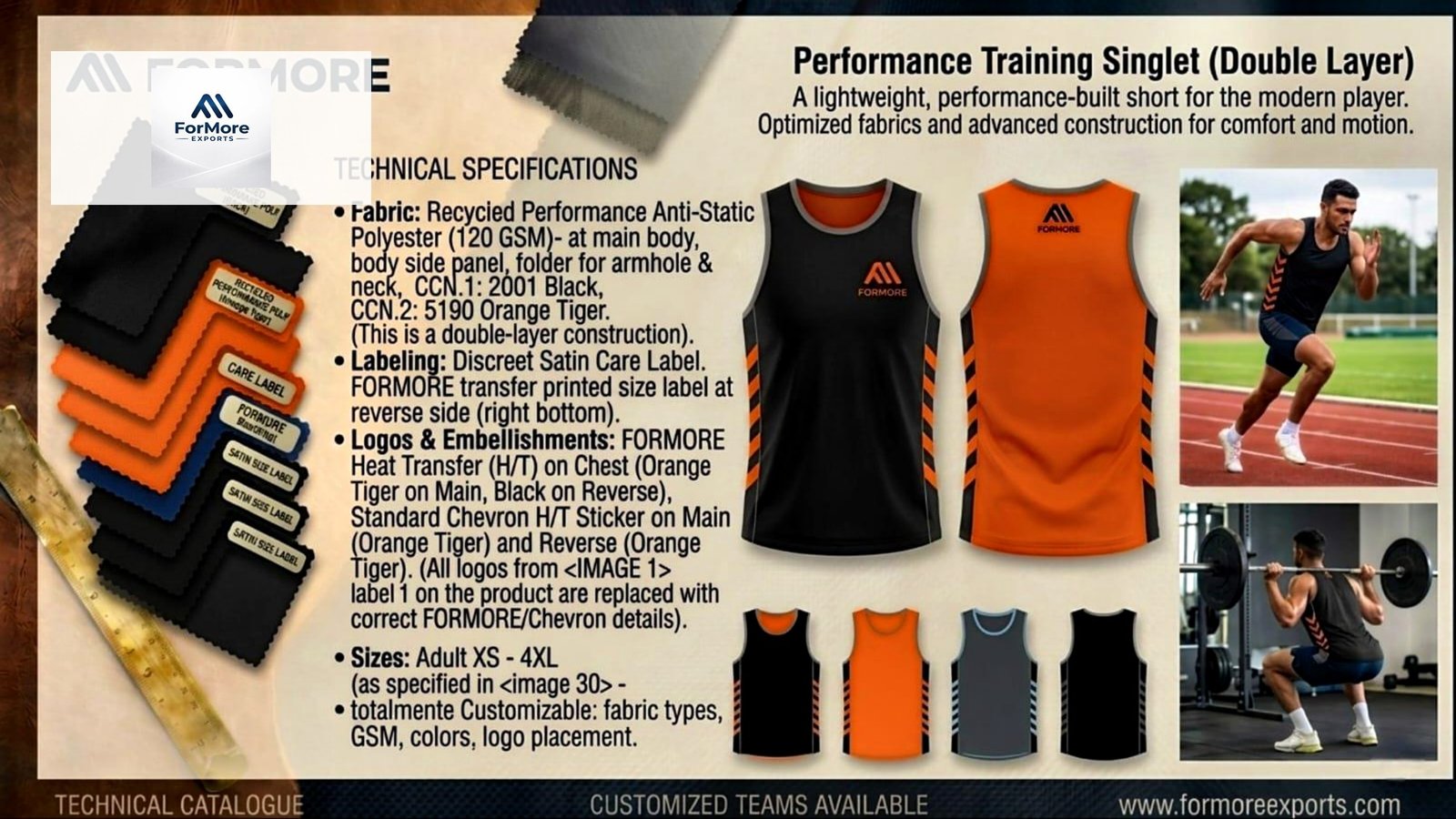 Performance Training Singlet Double Layer catalogue page