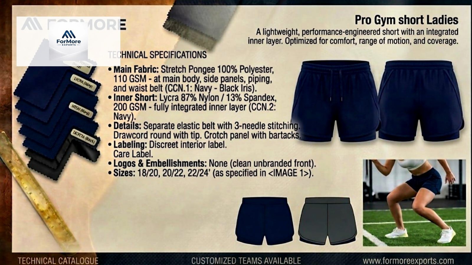 Pro Gym Short Ladies catalogue page