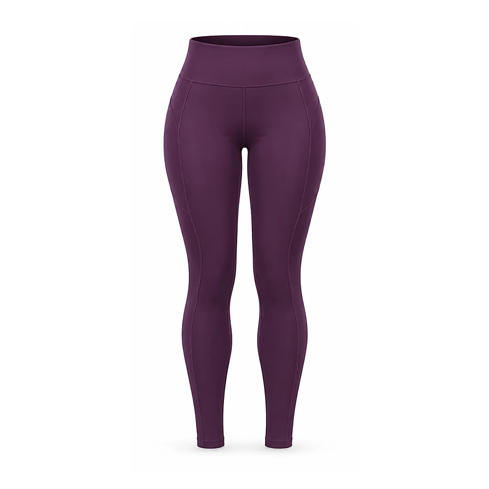 Deep Plum High Waisted Performance Leggings - custom pants & leggings manufactured by Formore Exports