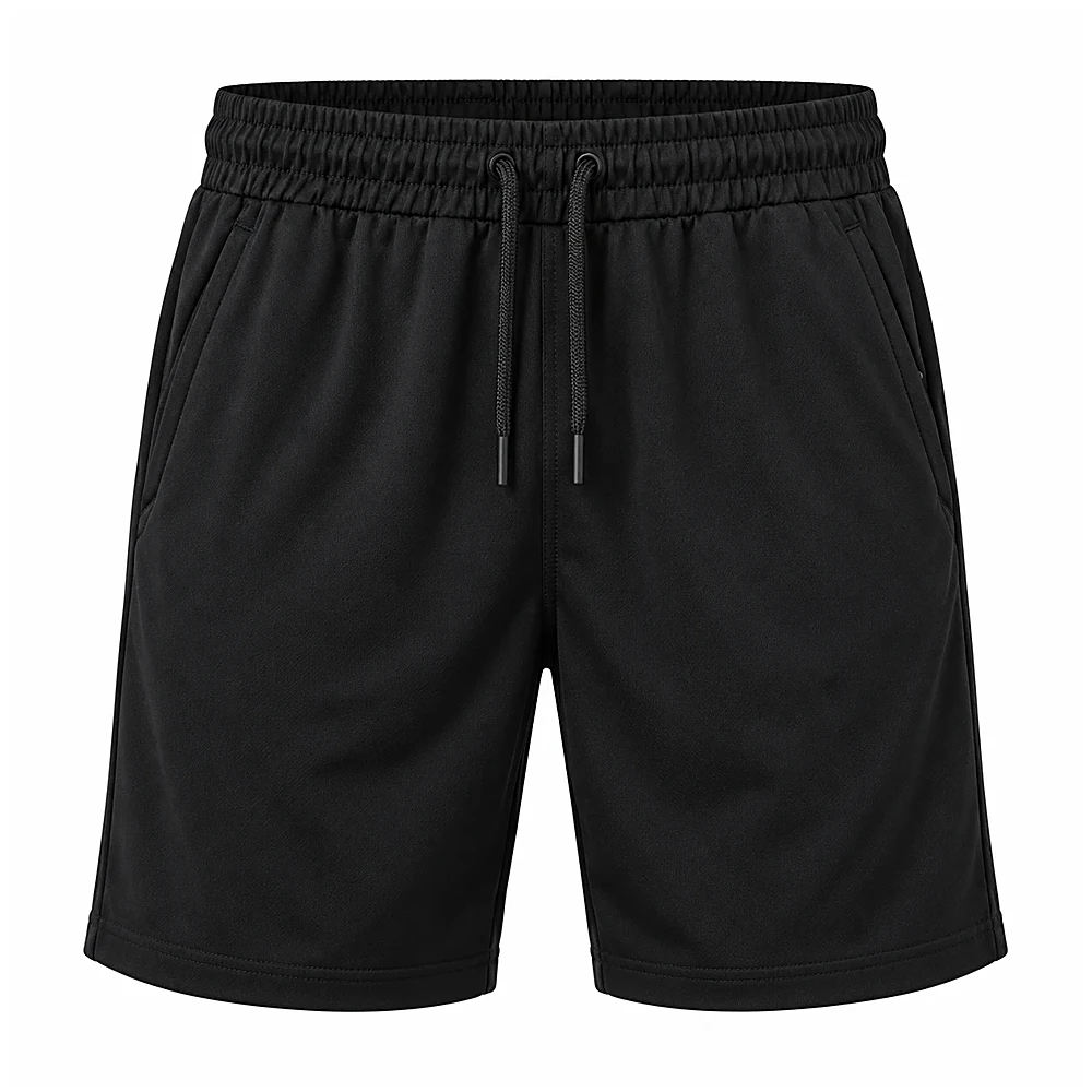 Black Athletic Drawstring Shorts - custom shorts & skorts manufactured by Formore Exports