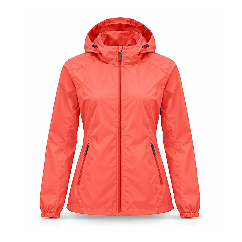 Coral Hooded Rain Jacket - custom jackets & outerwear manufactured by Formore Exports