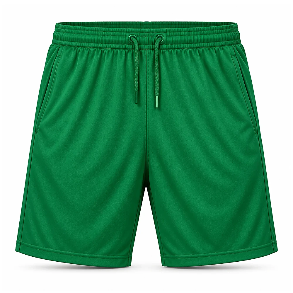 Green Athletic Mesh Shorts - custom shorts & skorts manufactured by Formore Exports