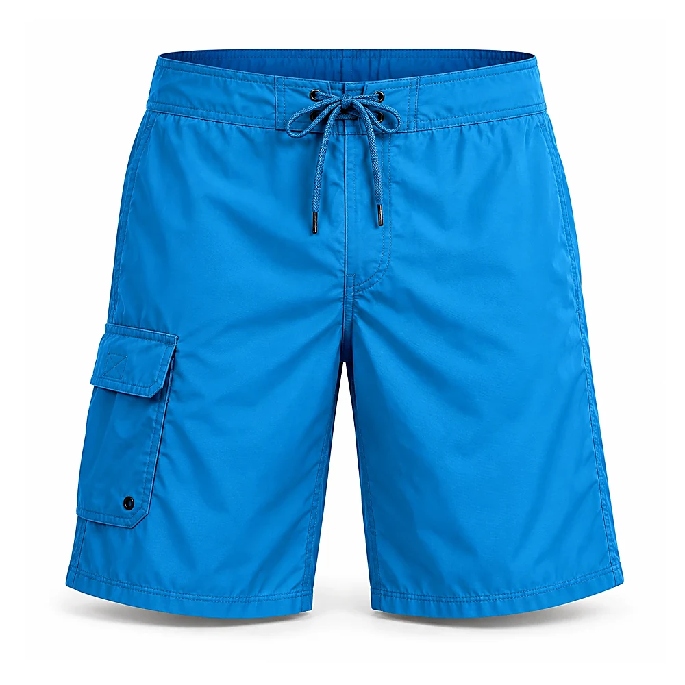 Vivid Blue Board Shorts With Cargo Pocket - custom shorts & skorts manufactured by Formore Exports