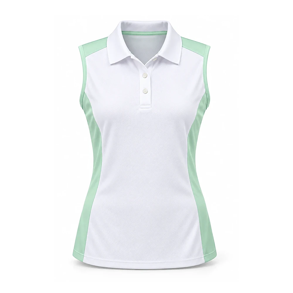 Mint Accent Sleeveless Polo Top - custom polos & shirts manufactured by Formore Exports