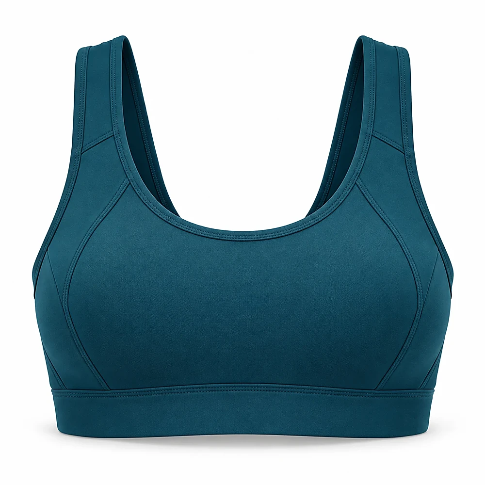 Deep Teal Sports Bra - custom women's activewear manufactured by Formore Exports