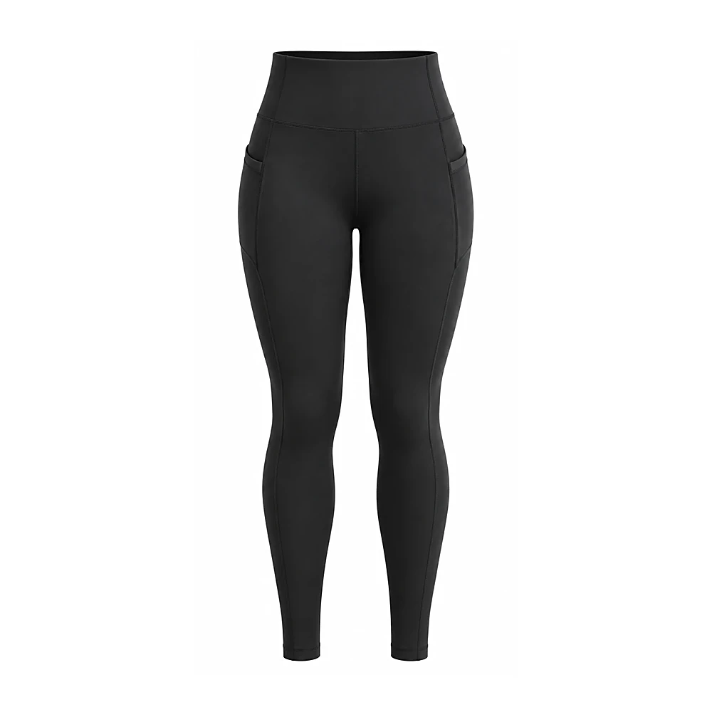 Black High Waisted Athletic Leggings - custom pants & leggings manufactured by Formore Exports