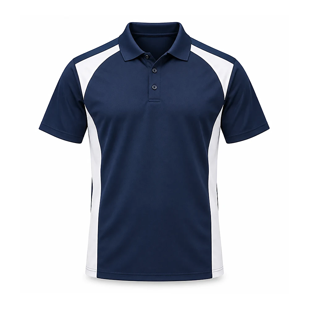 Navy And White Athletic Polo Shirt - custom polos & shirts manufactured by Formore Exports