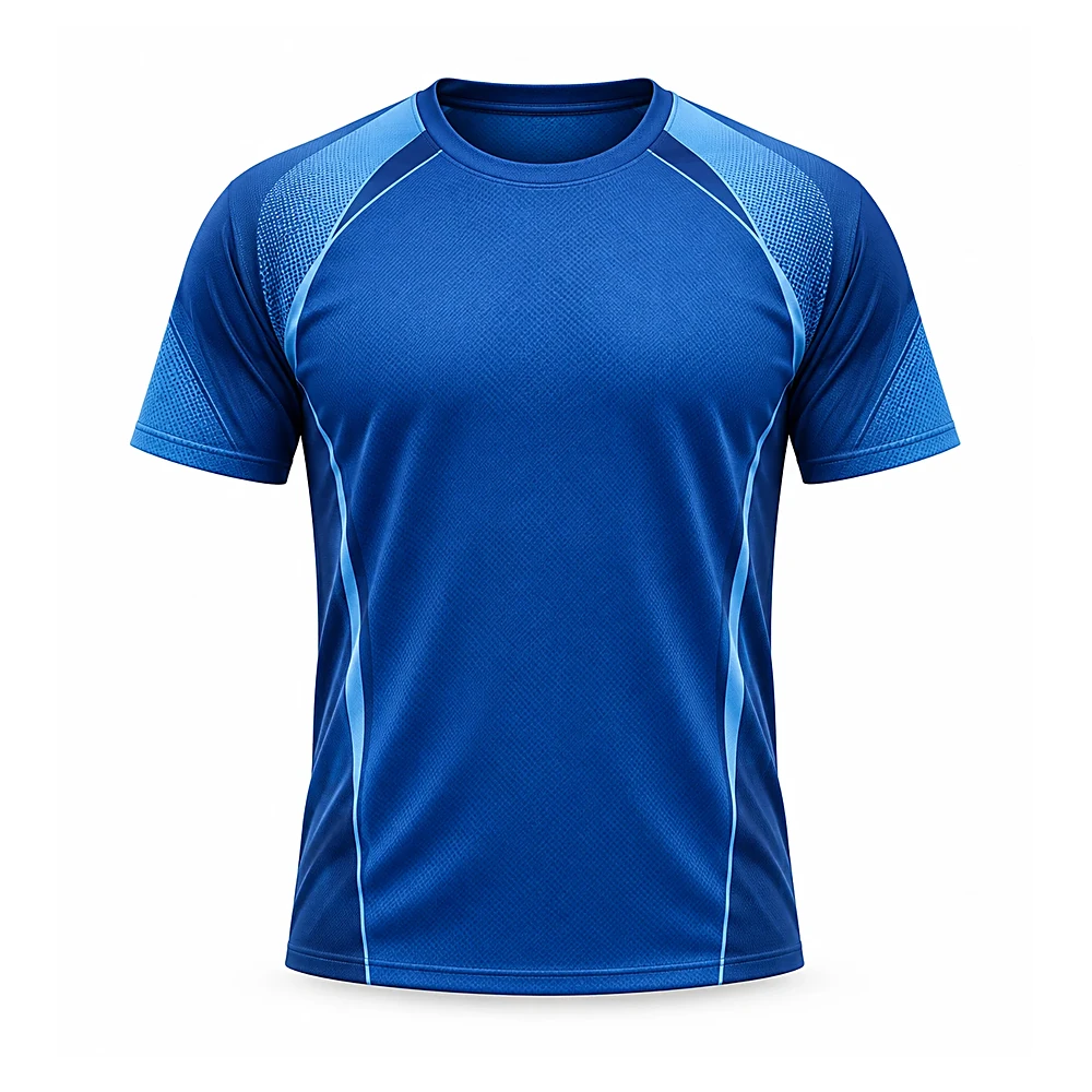 Blue Athletic Performance T-Shirt - custom t-shirts & tops manufactured by Formore Exports