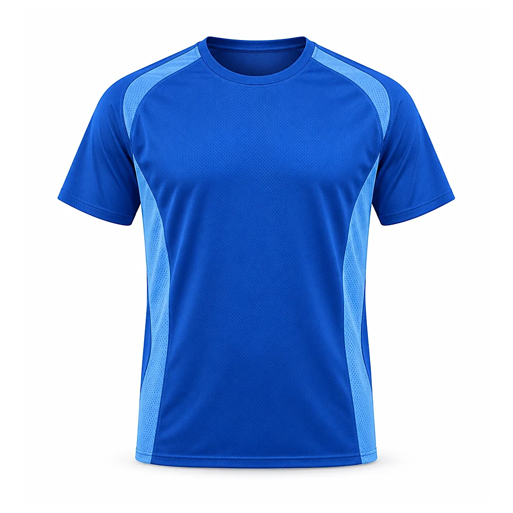 Royal Blue Athletic Mesh T-Shirt - custom t-shirts & tops manufactured by Formore Exports