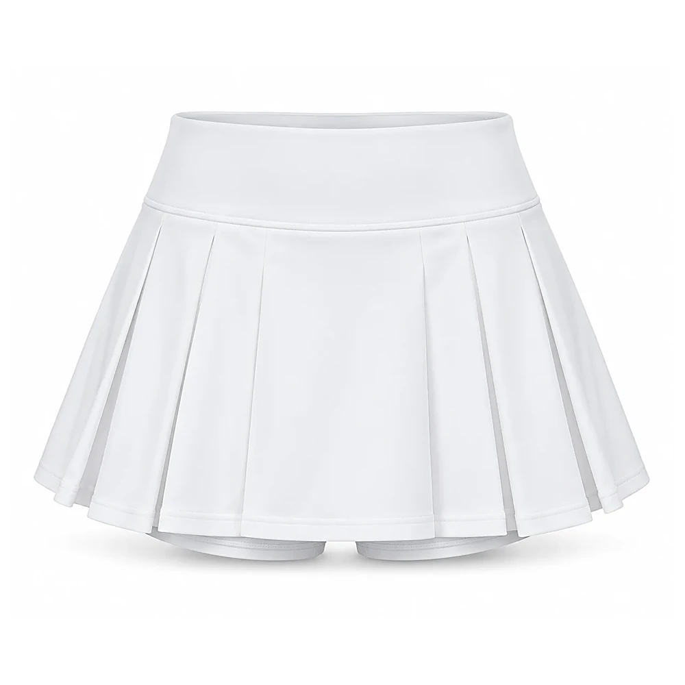 White Pleated Tennis Skort - custom team & court sports manufactured by Formore Exports